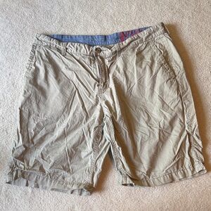 1901 Men's Khaki Cotton Flat Front Shorts